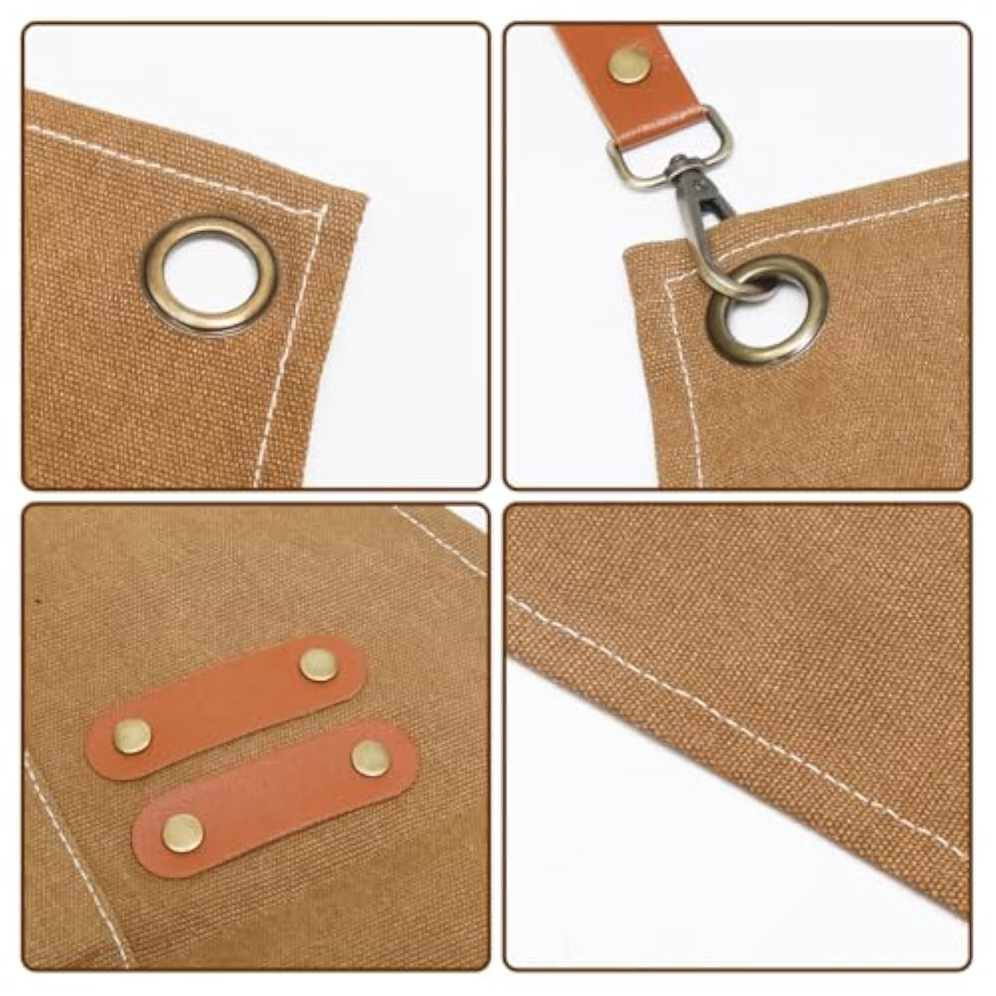 Durable Canvas Chef Apron with Adjustable Strap, 3 Pockets